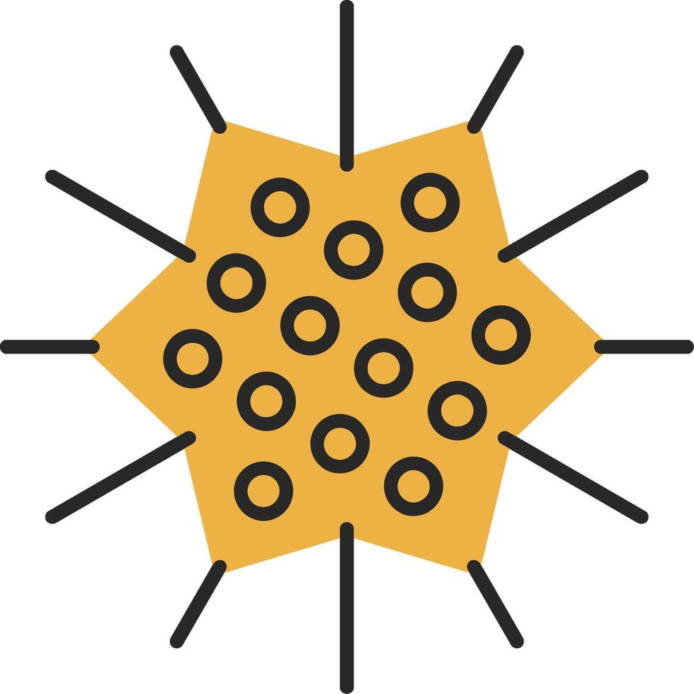 Sea Urchin Skined Filled Icon vector