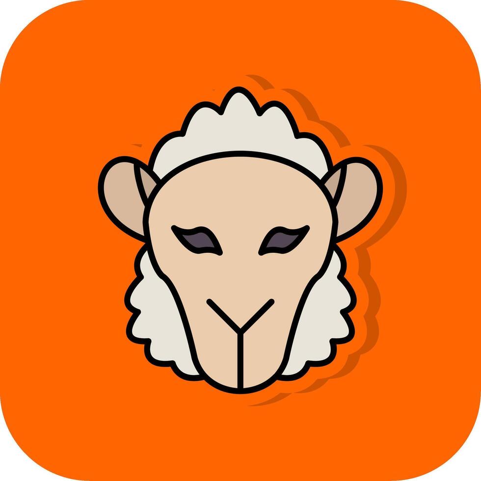 Sheep Filled Orange background Icon vector