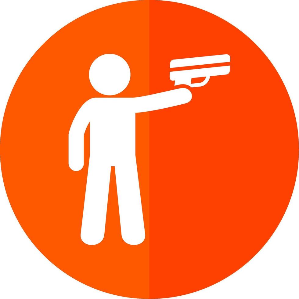 Policeman Holding Gun Glyph Red Circle Icon vector