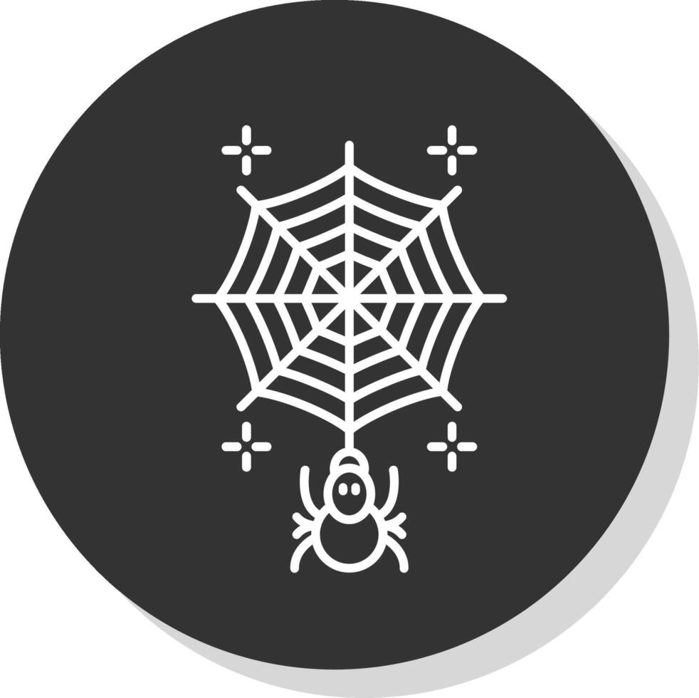 Spiderweb Line Grey Circle Icon vector