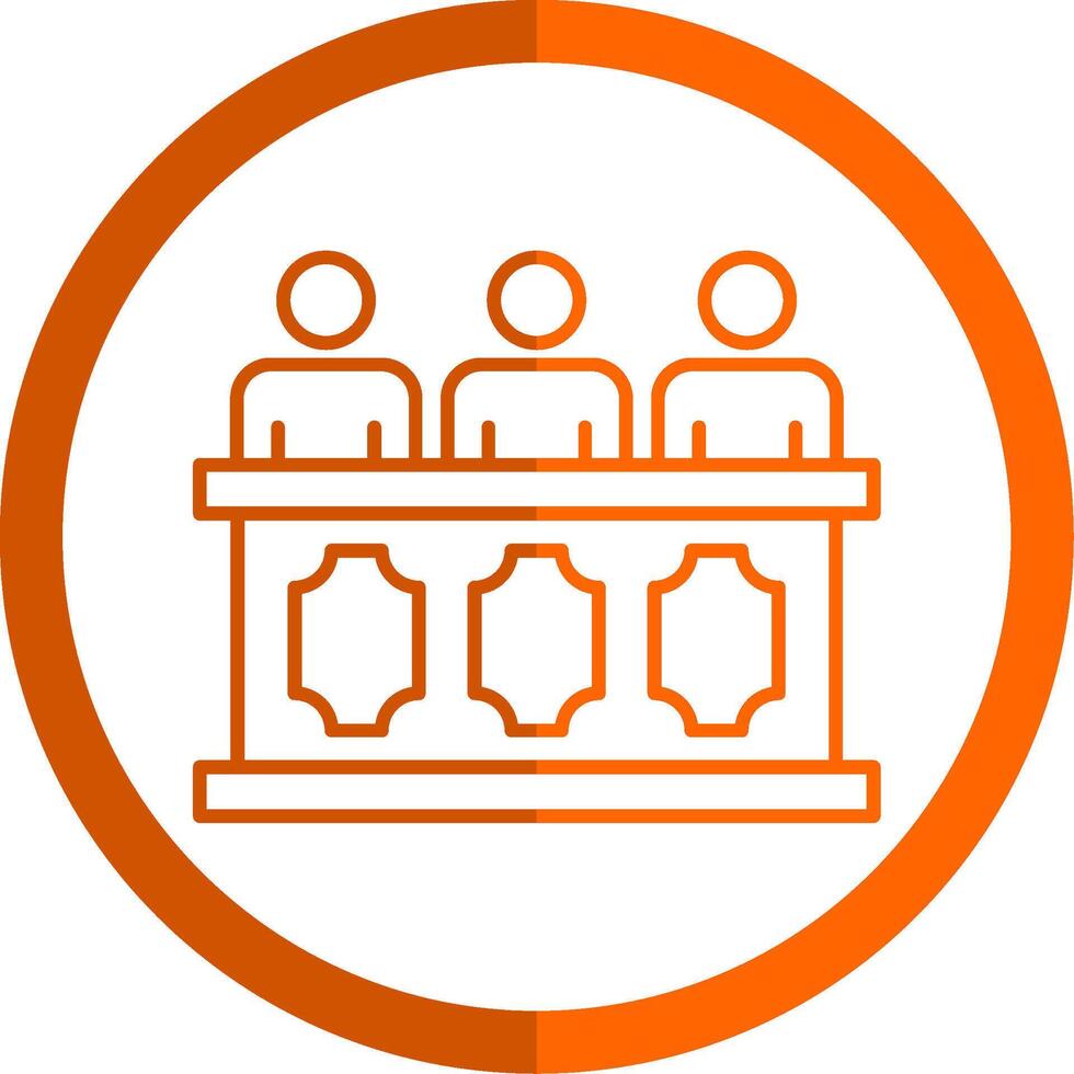 Panel of judges Line Orange Circle Icon vector