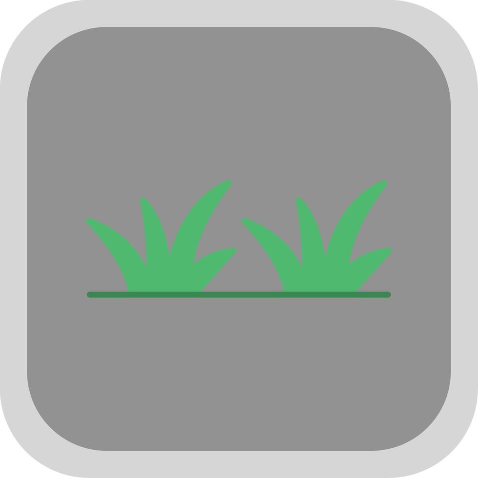 Grass Flat Round Corner Icon vector