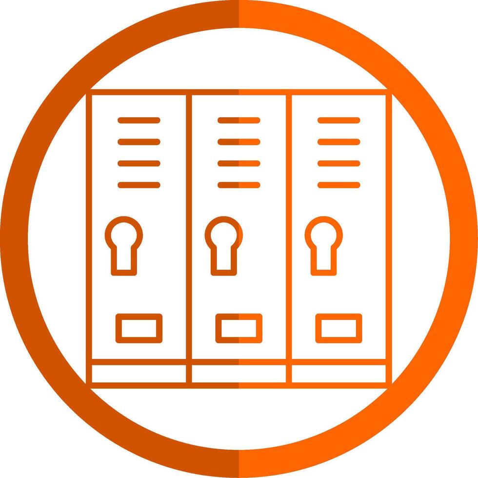 Locker Room Line Orange Circle Icon vector