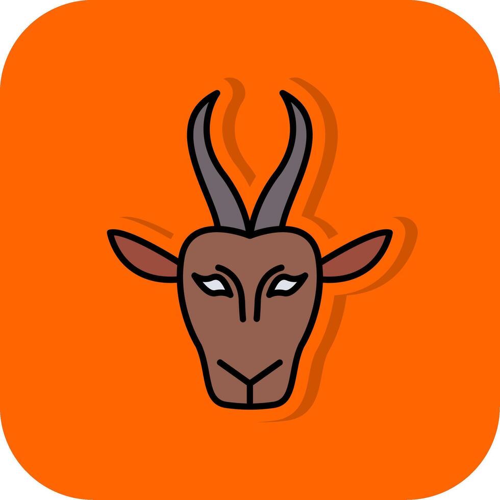 Gazelle Filled Orange background Icon vector