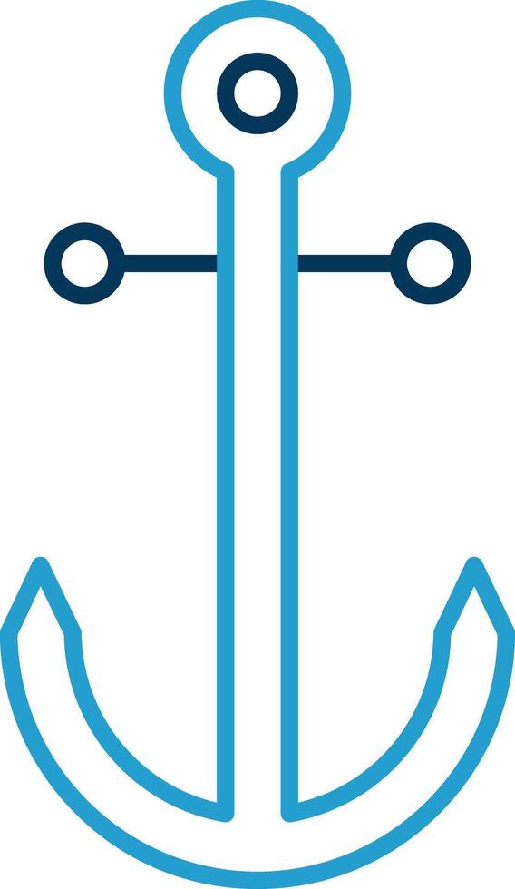 Anchor Line Blue Two Color Icon vector