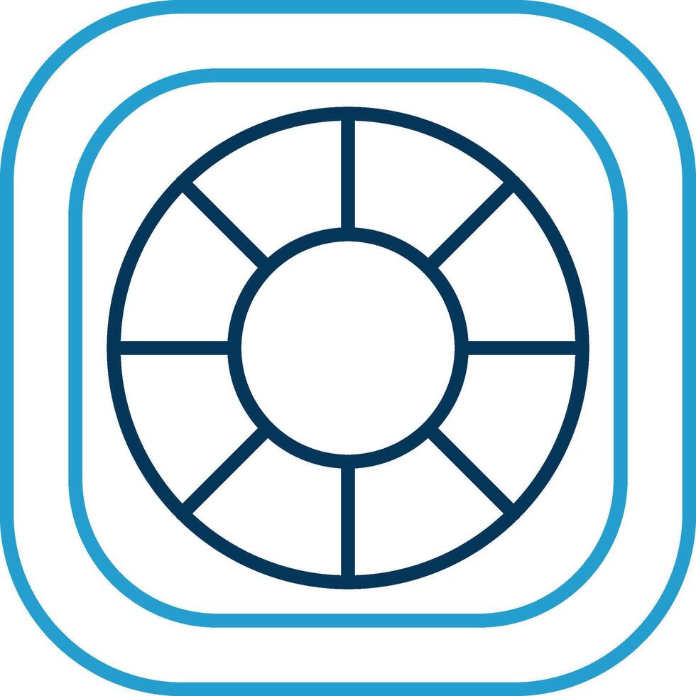 Lifebuoy Line Blue Two Color Icon vector