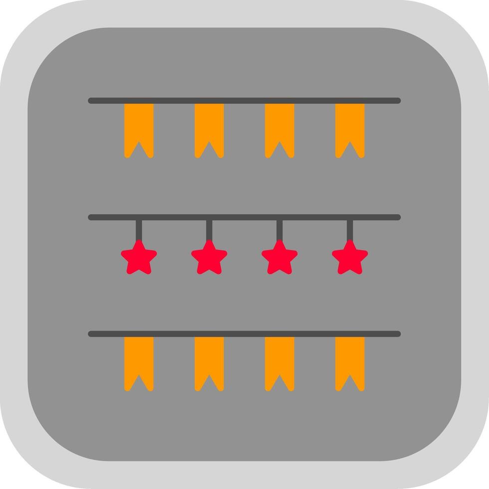 Garland Flat Round Corner Icon vector