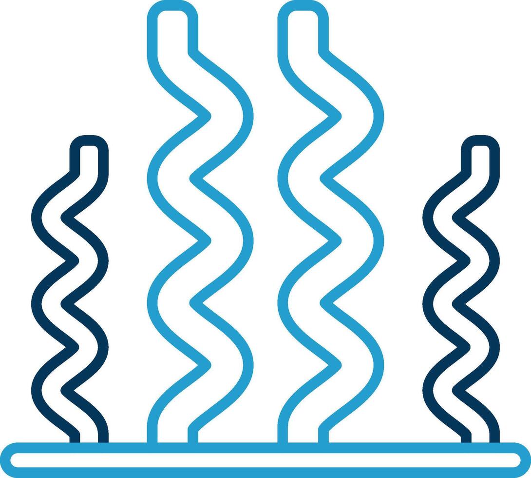 Seaweed Line Blue Two Color Icon vector