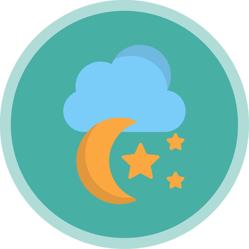 Moon Flat Multi Circle Icon vector