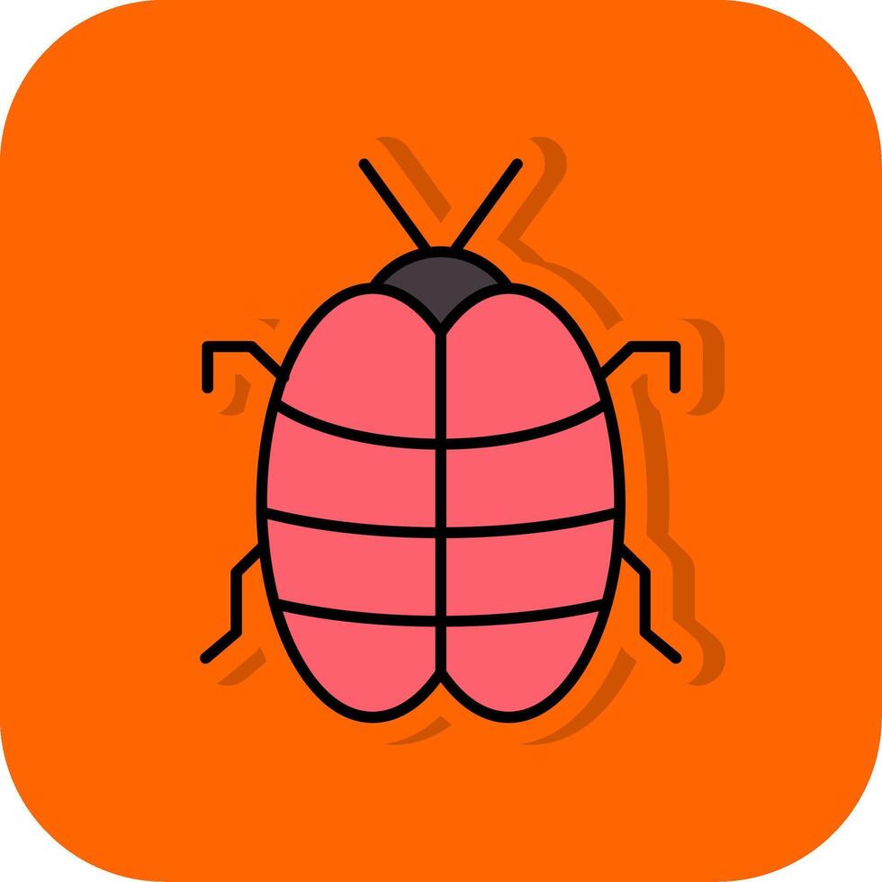 Bug Filled Orange background Icon vector