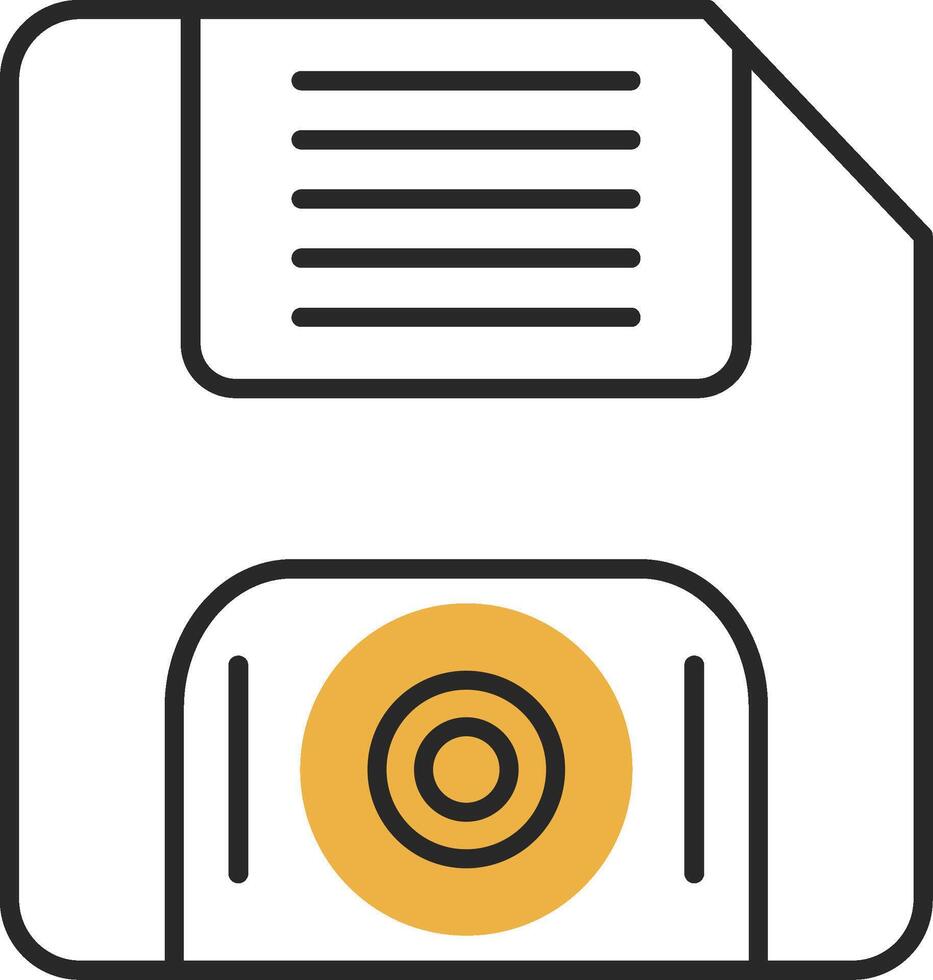 Floppy Disk Skined Filled Icon vector