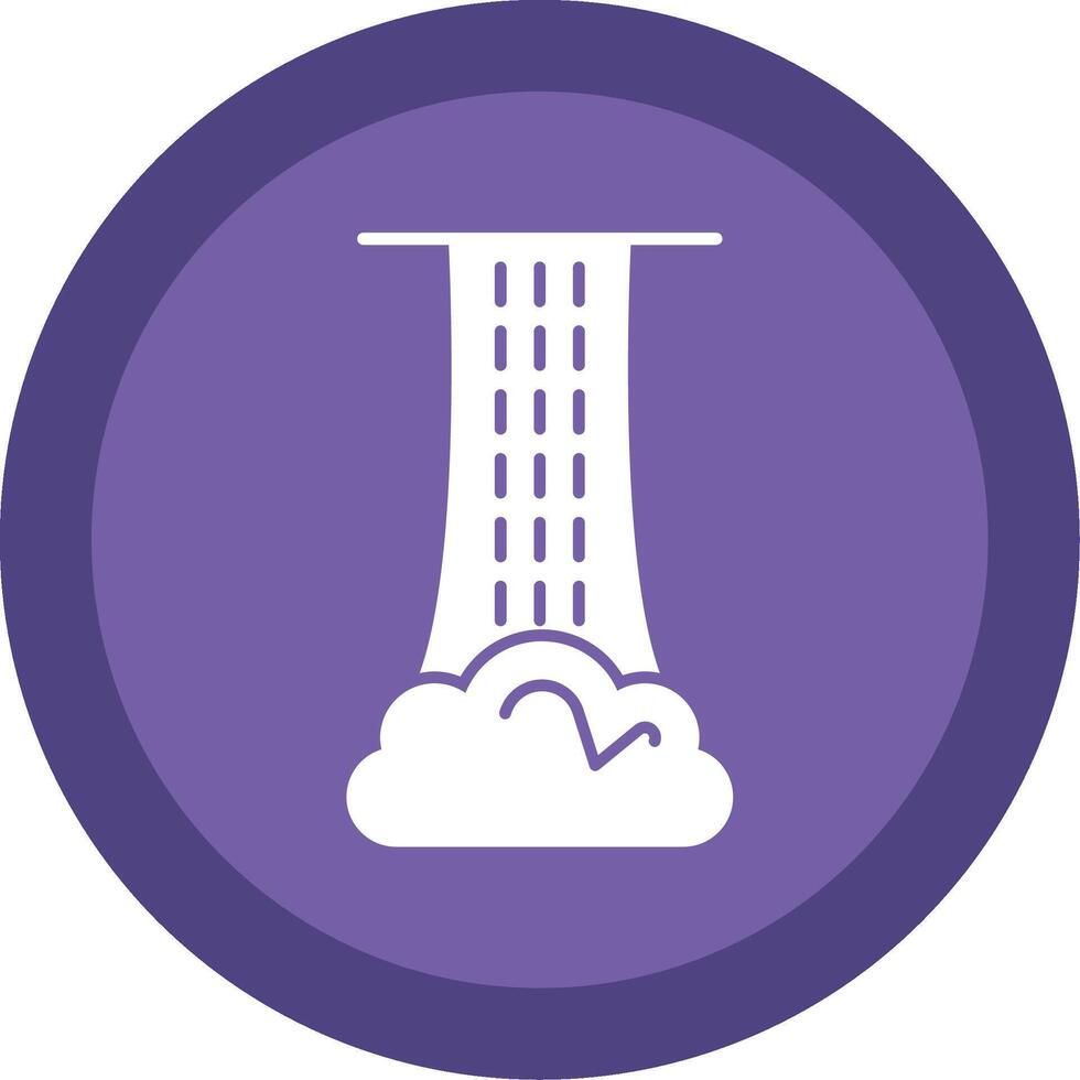 Waterfall Glyph Multi Circle Icon vector