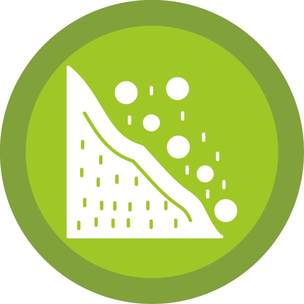 Snowslide Glyph Multi Circle Icon vector