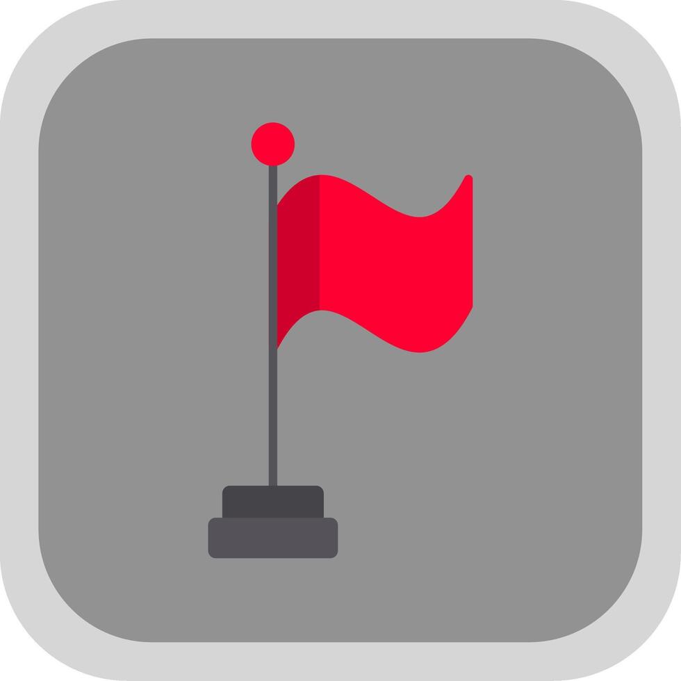 Flag Flat Round Corner Icon vector