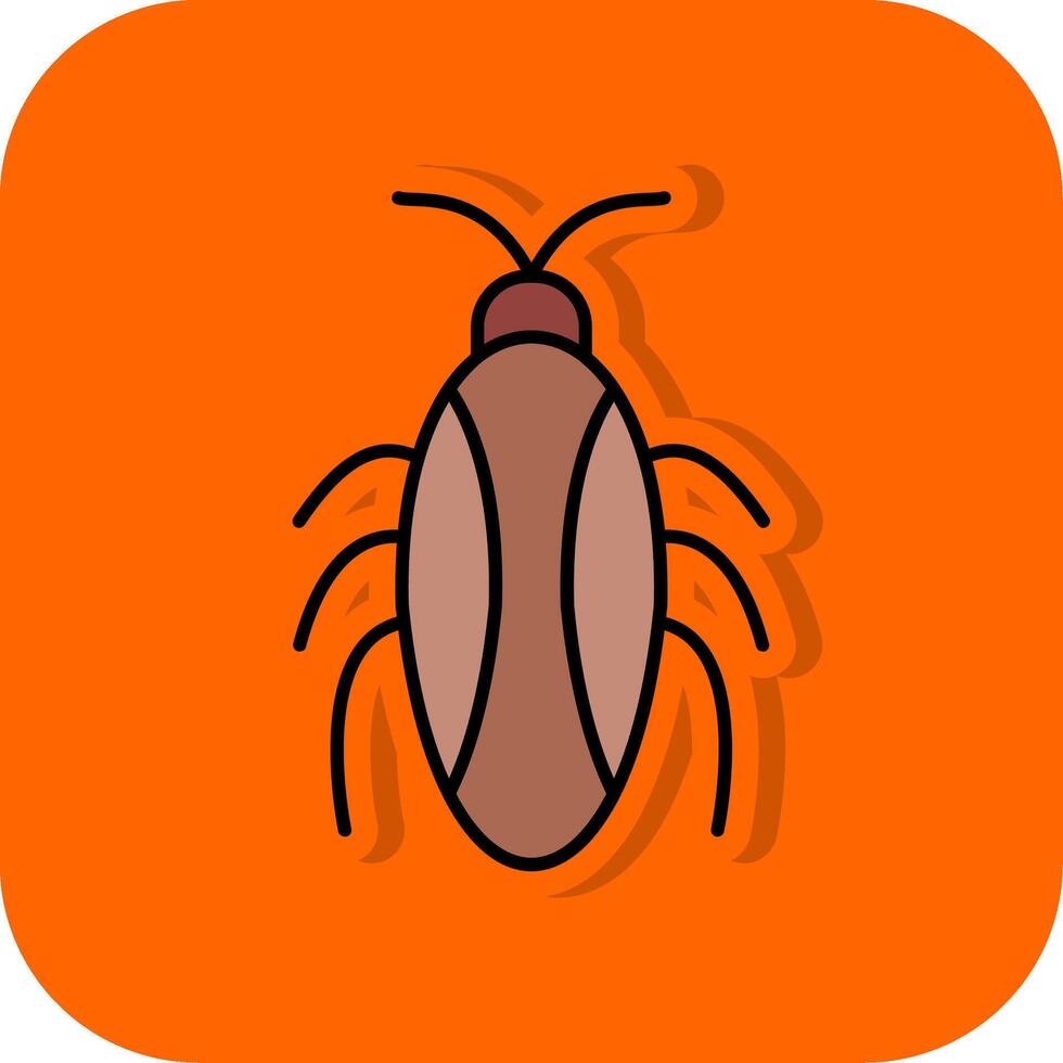 Cockroach Filled Orange background Icon vector