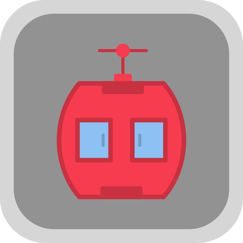 Gondola Flat Round Corner Icon vector