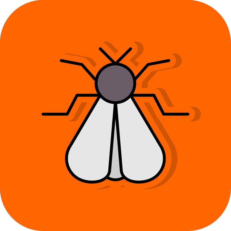 Moth Filled Orange background Icon vector