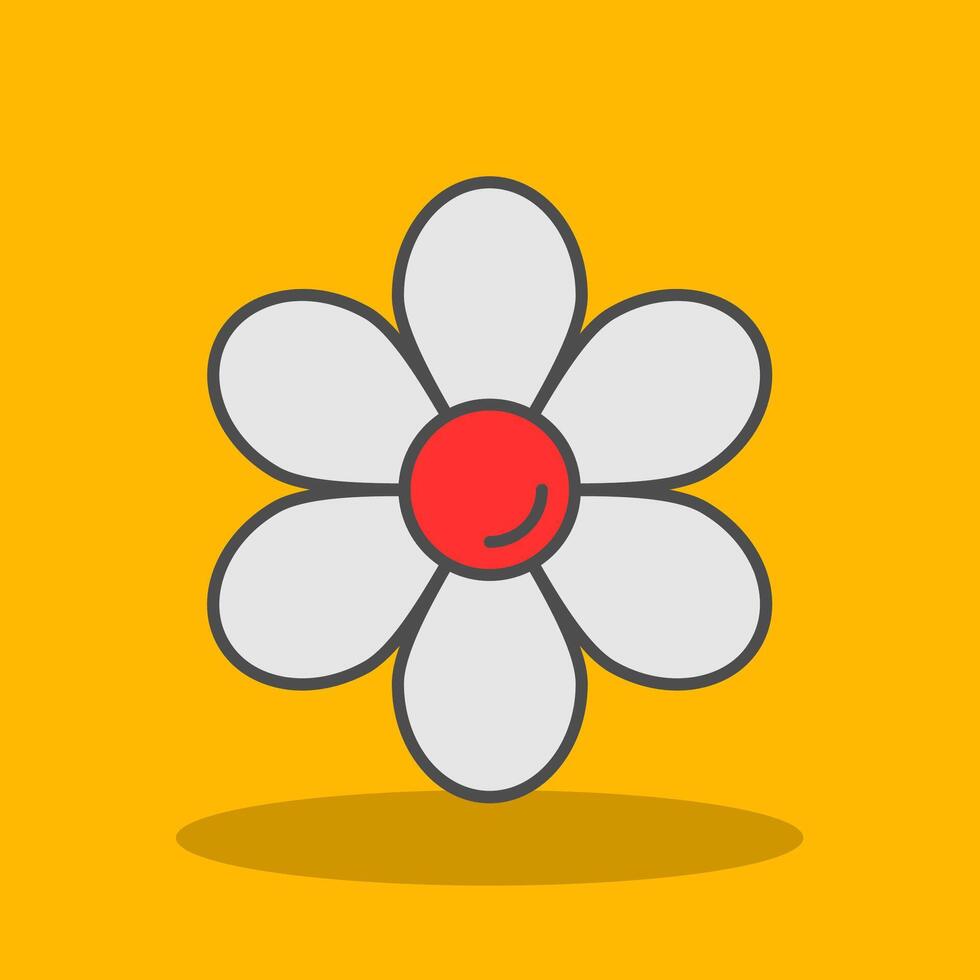 Daisy Filled Shadow Icon vector