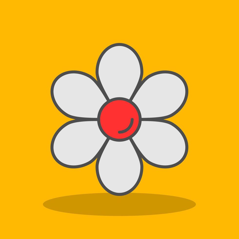 Daisy Filled Shadow Icon vector