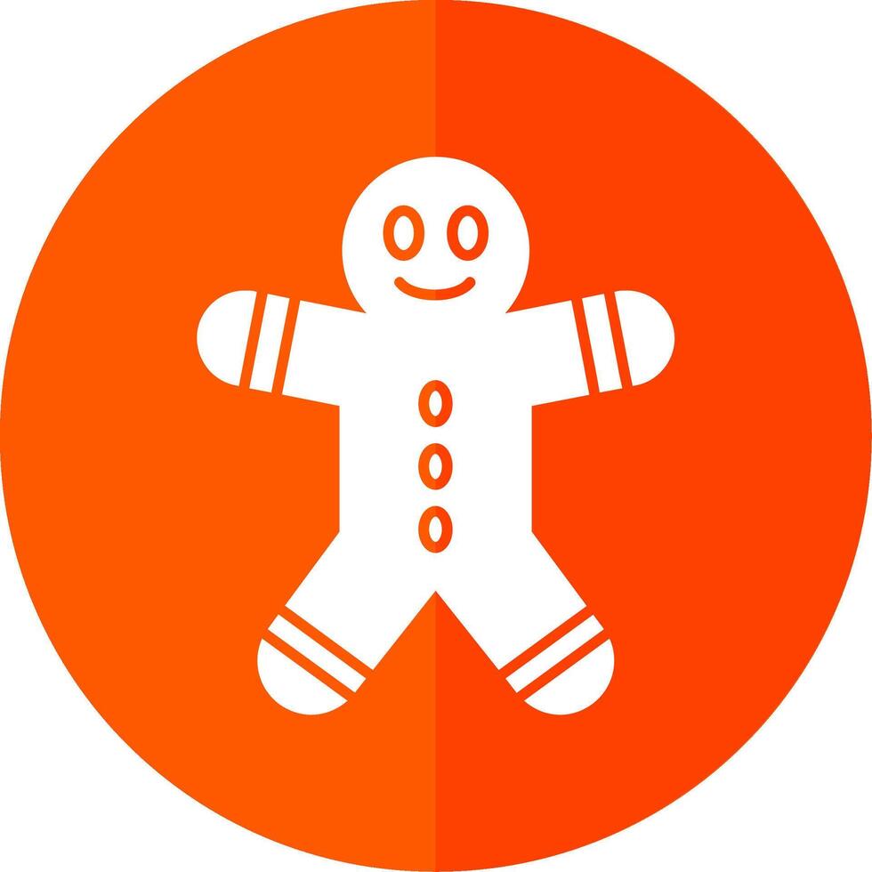 Gingerbread Man Glyph Red Circle Icon vector