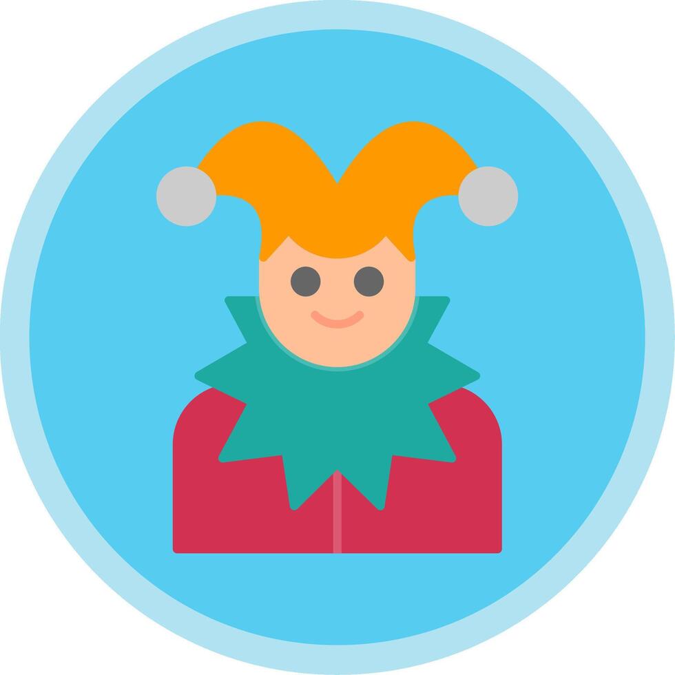 Jester Flat Multi Circle Icon vector