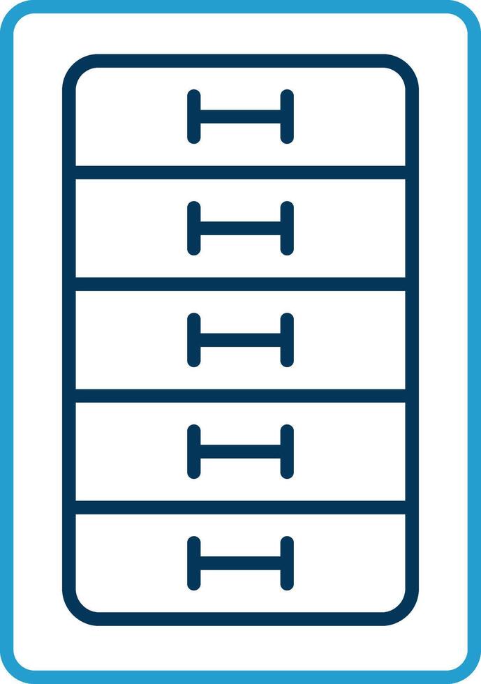 Cabinet Drawer Line Blue Two Color Icon vector