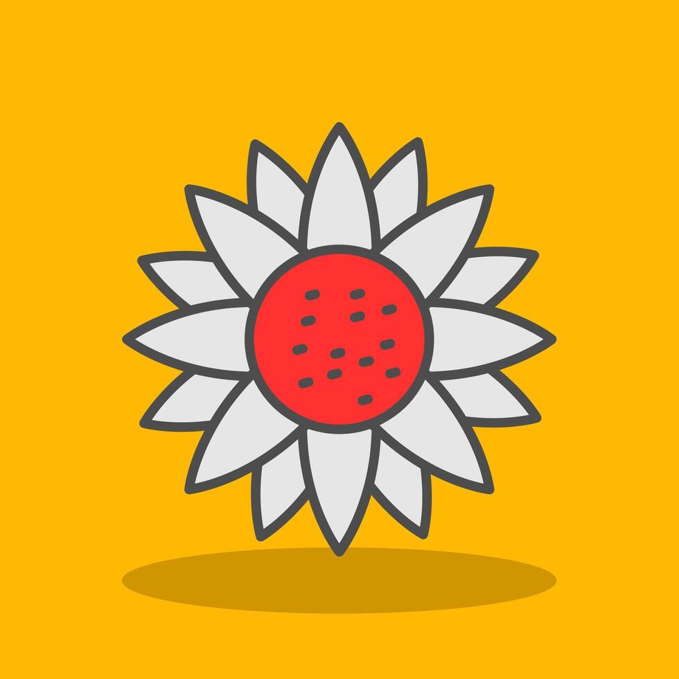 Sunflower Filled Shadow Icon vector