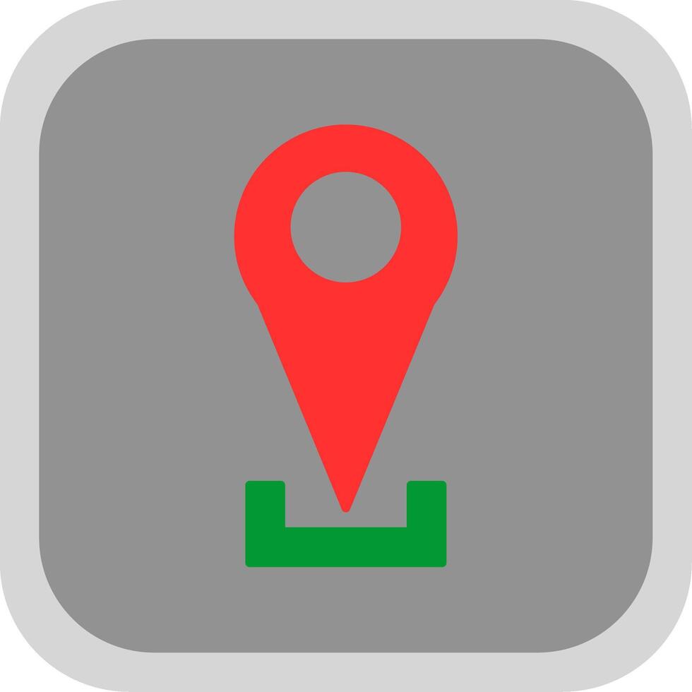Location Pin Flat Round Corner Icon vector