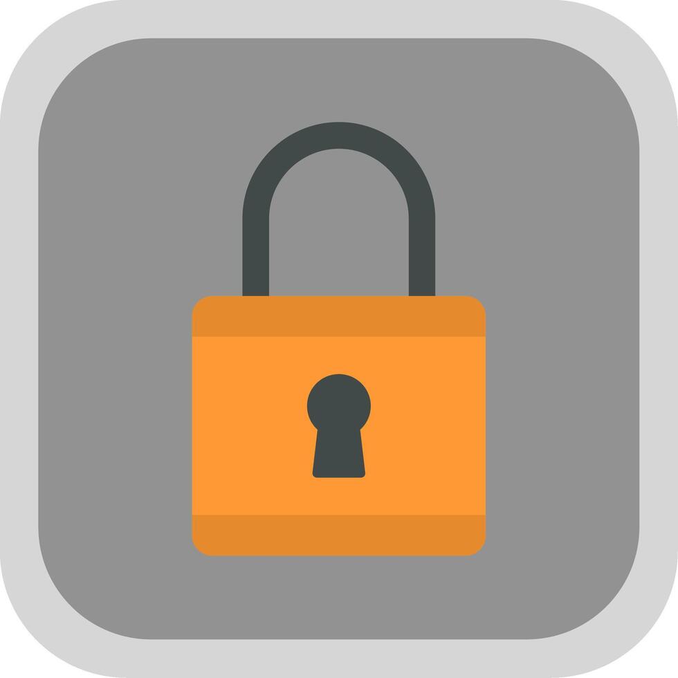 Locked Flat Round Corner Icon vector