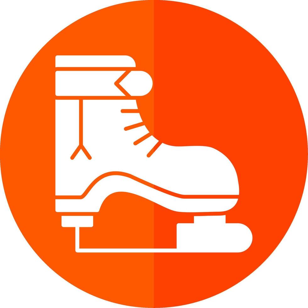 Ice Skate Glyph Red Circle Icon vector