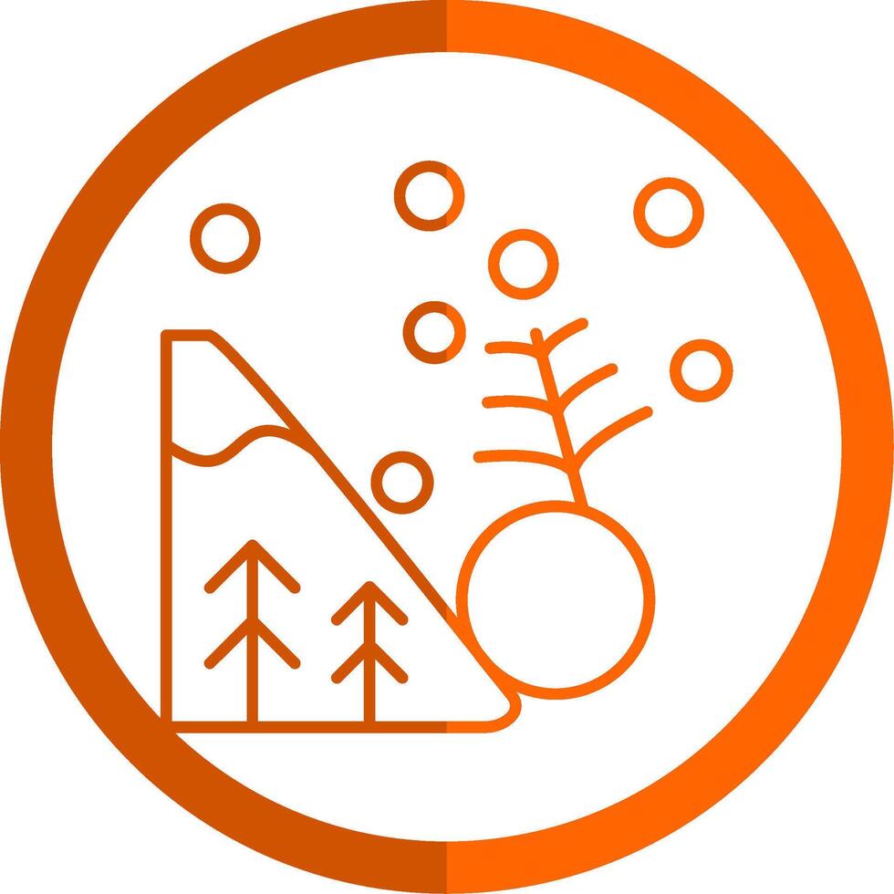 Avalanche Line Orange Circle Icon vector