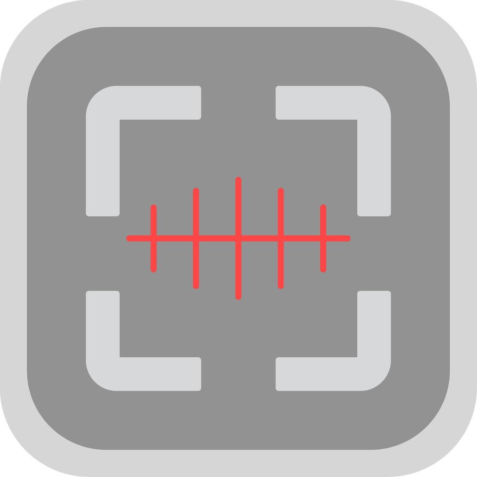 código de barras escáner plano redondo esquina icono vector