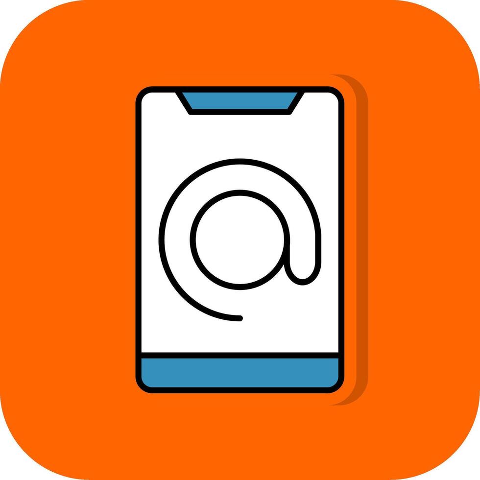 Arroba Filled Orange background Icon vector