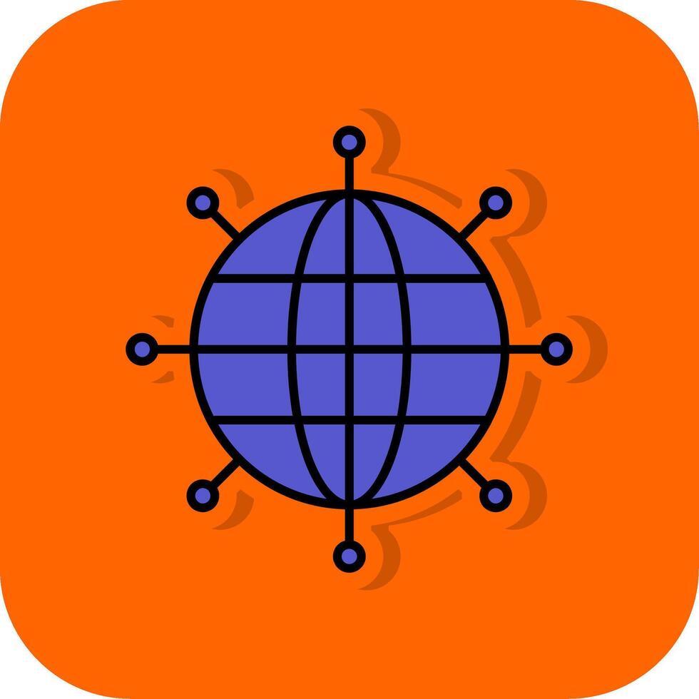 Networking Filled Orange background Icon vector