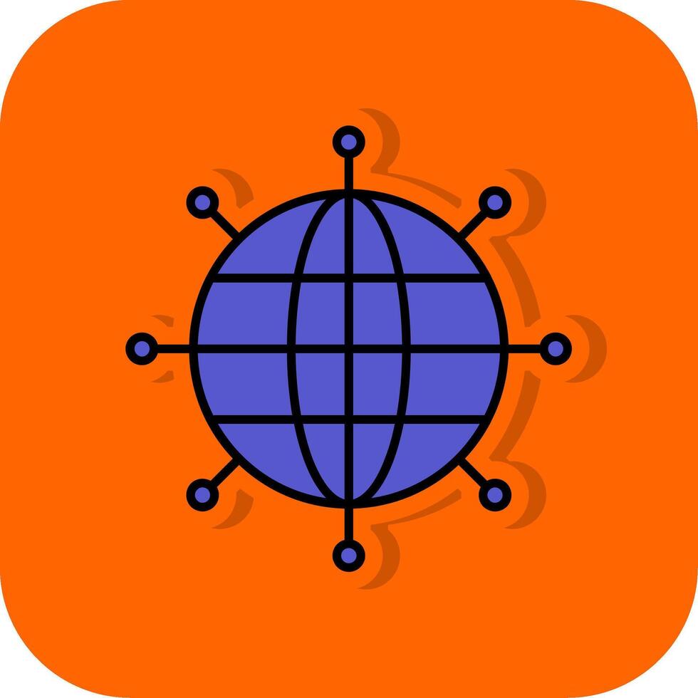 redes lleno naranja antecedentes icono vector