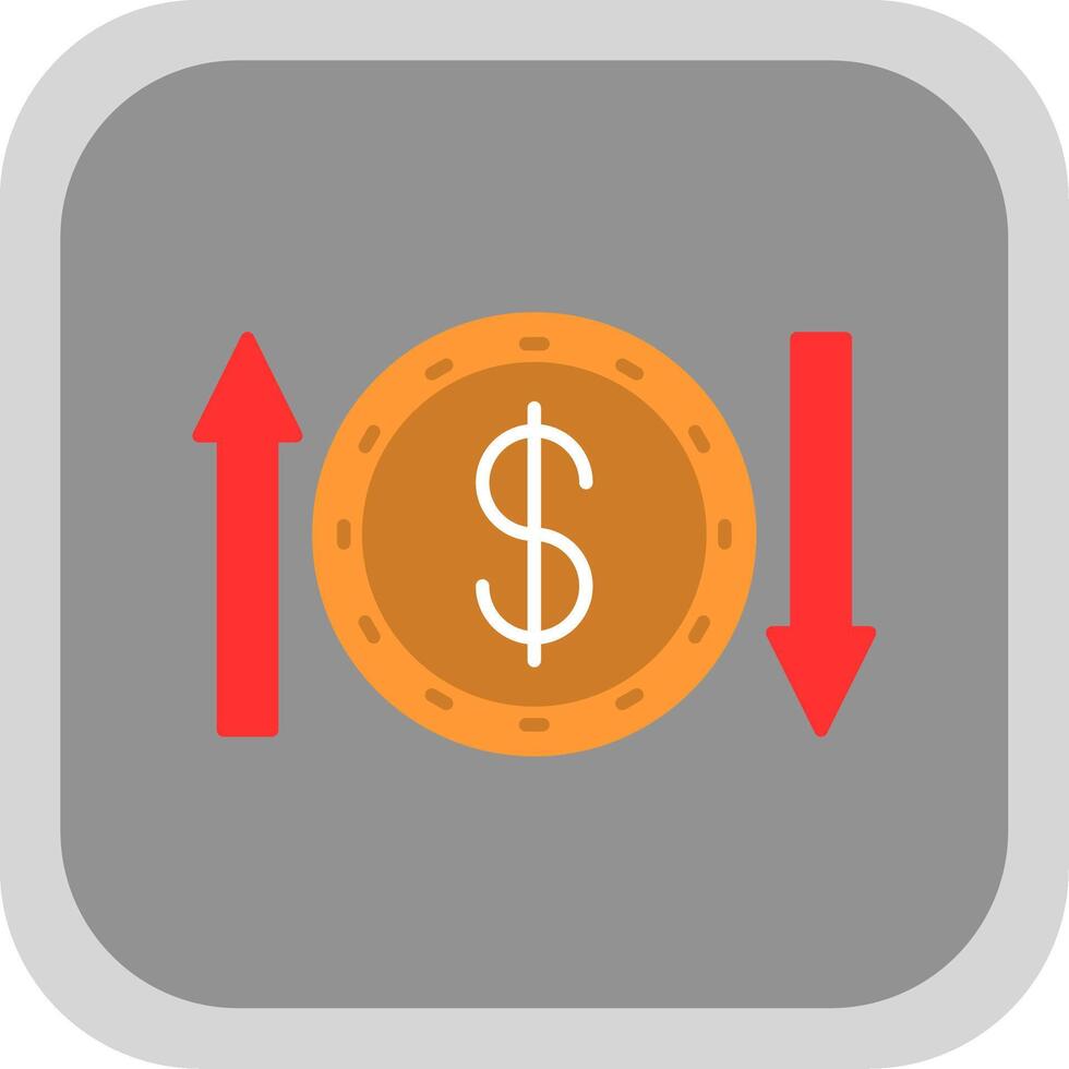 Money Transfer Flat Round Corner Icon vector
