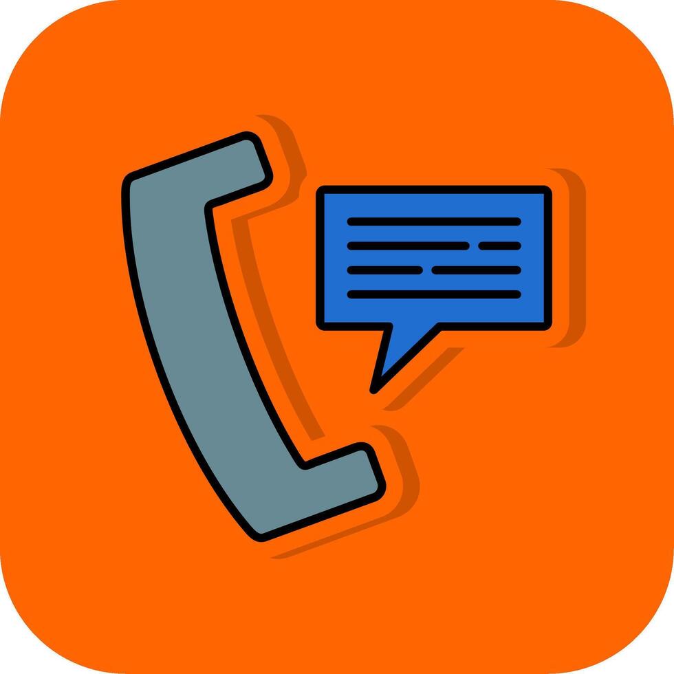 teléfono mensaje lleno naranja antecedentes icono vector
