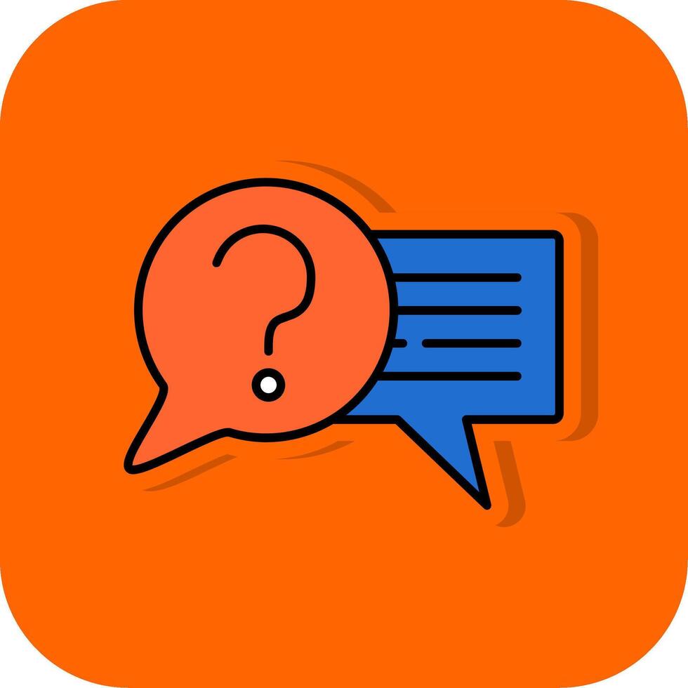 Question Filled Orange background Icon vector