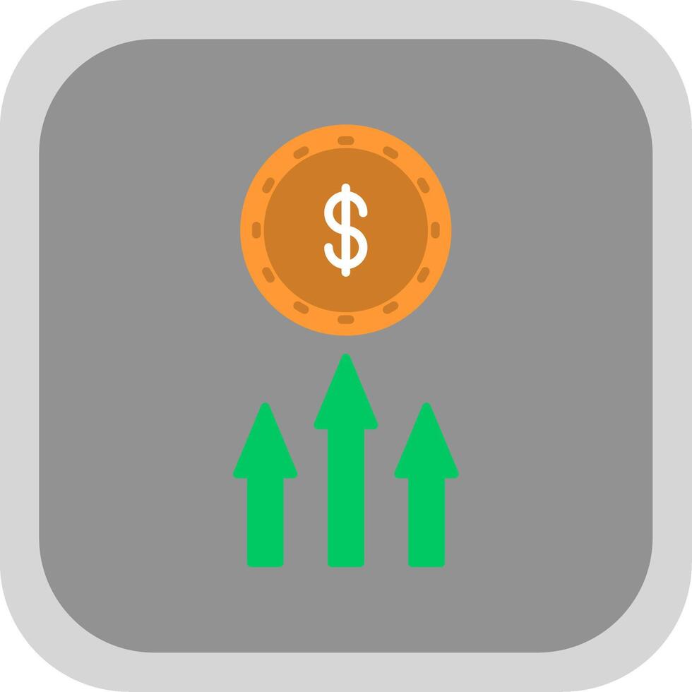 Income Flat Round Corner Icon vector