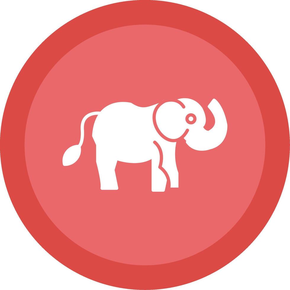 Elephant Glyph Multi Circle Icon vector