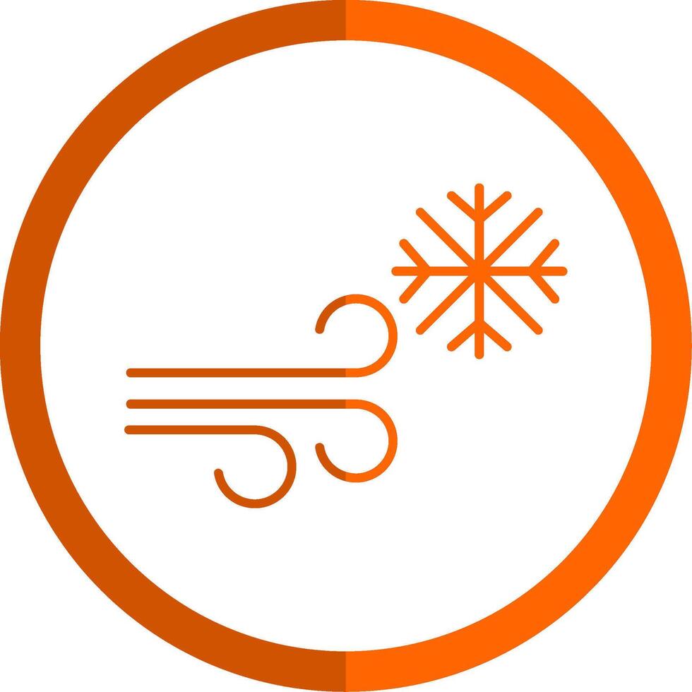Blizzard Line Orange Circle Icon vector
