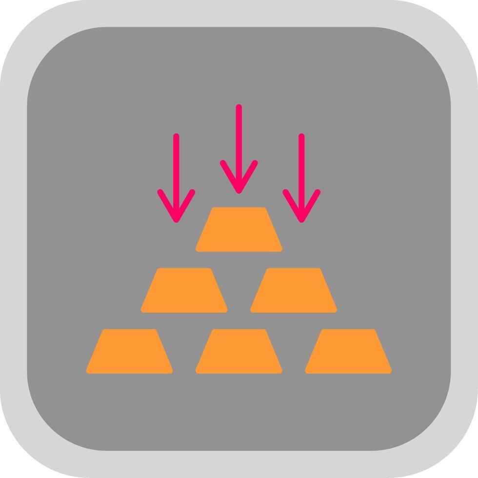 Gold Ingot Flat Round Corner Icon vector