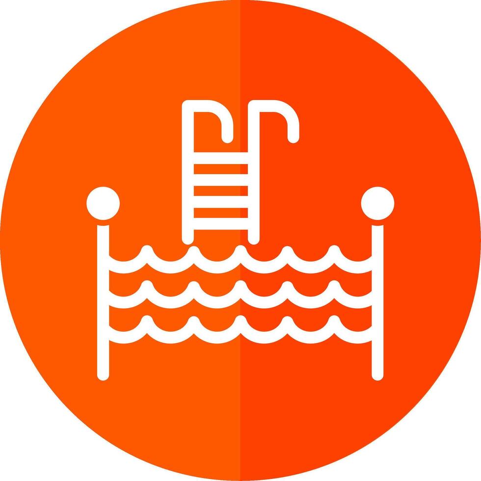 Swimming Pool Glyph Red Circle Icon vector
