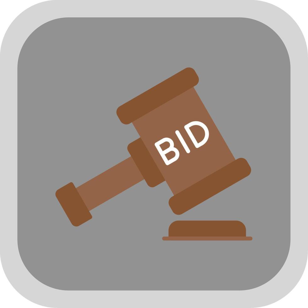 Bid Flat Round Corner Icon vector