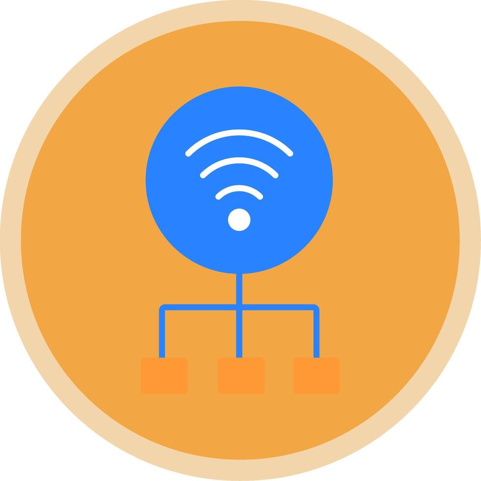 Network Flat Multi Circle Icon vector