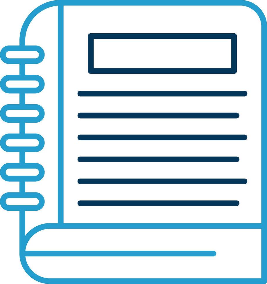 Notebook Line Blue Two Color Icon vector