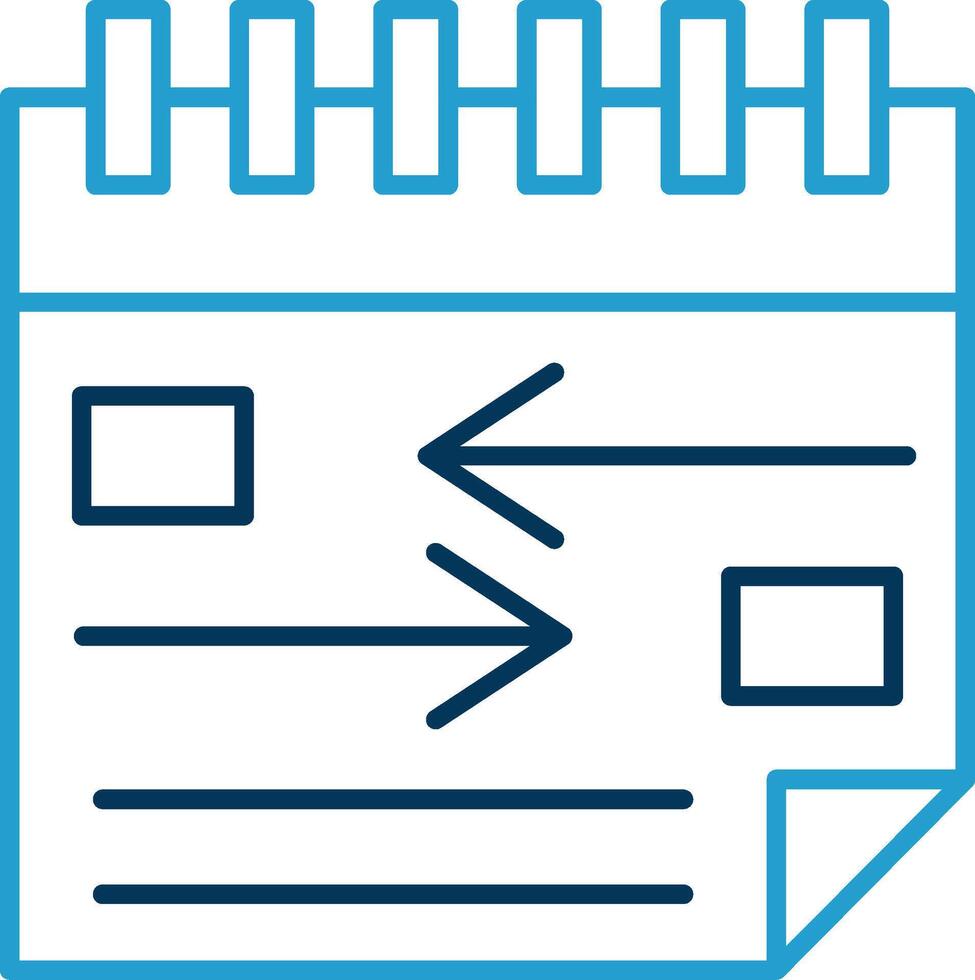 Plan Line Blue Two Color Icon vector