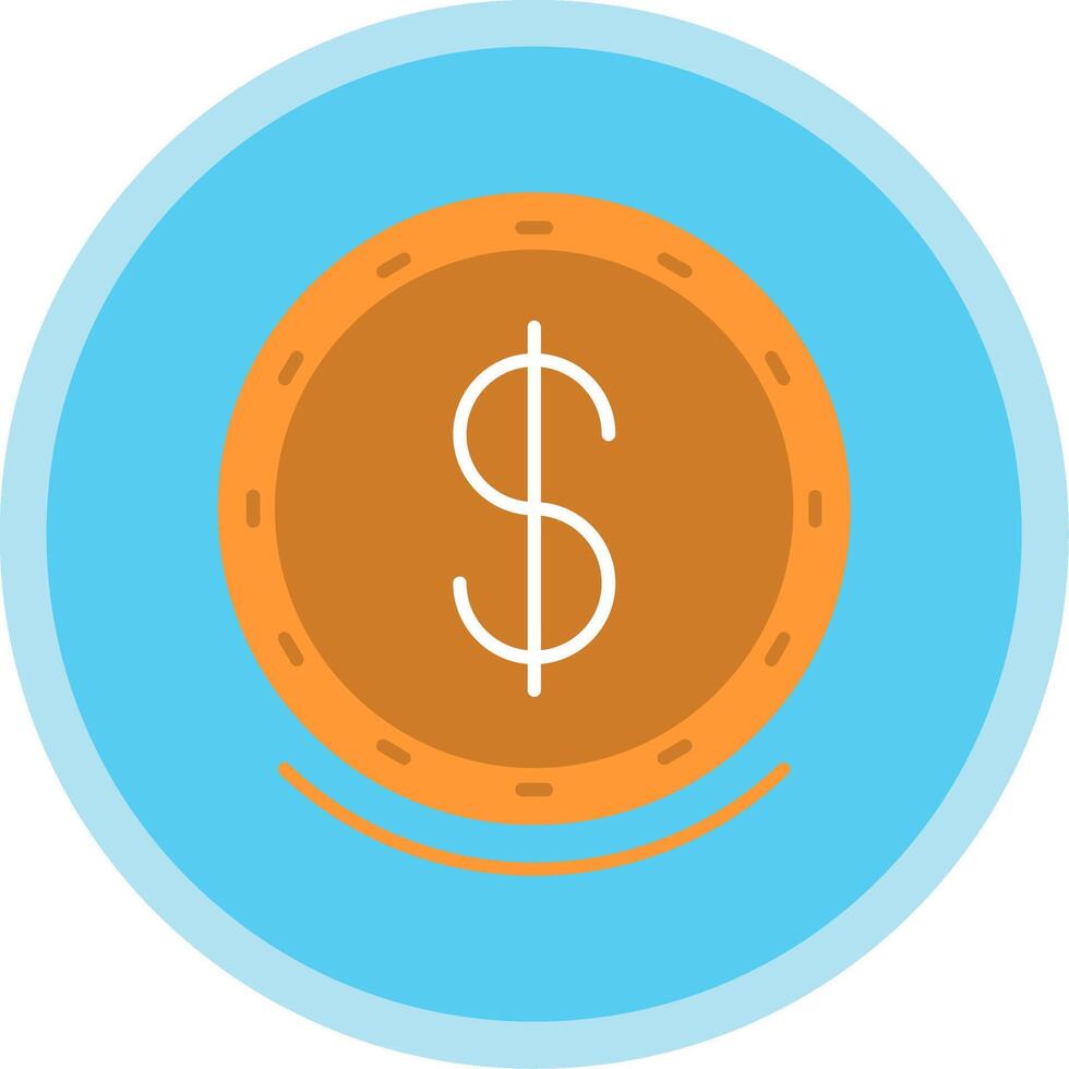 Dollar Symbol Flat Multi Circle Icon vector