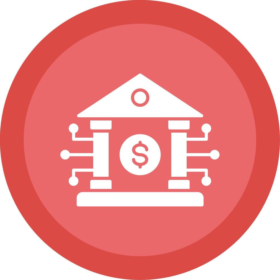 Banking System Glyph Multi Circle Icon vector