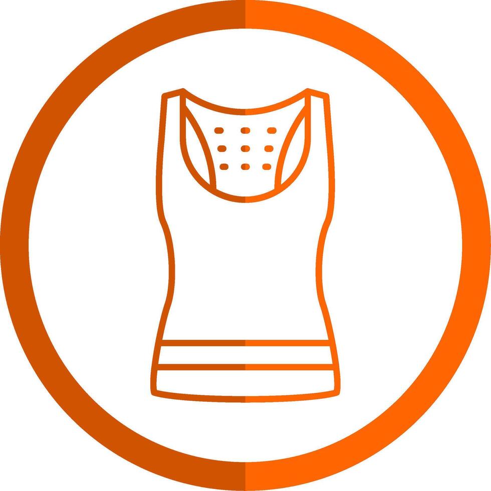 Tank Top Line Orange Circle Icon vector